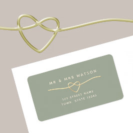 セージミニマルグリーン差出人住所ラベル ラベル