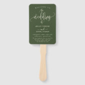 セージミニマルグリーン我々は結婚式 プログラム ハンドファン (正面)