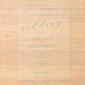 セージミニマルグリーン結婚書道 アクリル招待状 (正面)