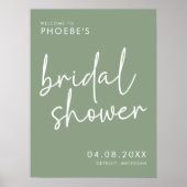 セージミニマルブライダルシャワーウェルカムサインポスター ポスター (正面)