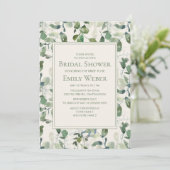 セージモスグリーンユーカリ葉ブライダルシャワー 招待状 (スタンド正面)