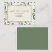 セージモス葉グリーンクリーム結婚ズレジストリ エンクロージャーカード (正面/裏面)