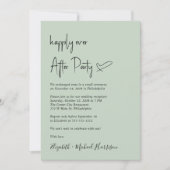 セージモダンウェディングレセプションの後ずっと幸せに 招待状 (正面)