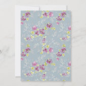 セージモダンウォーターカラーフラワー結婚式招待状 招待状 (裏面)