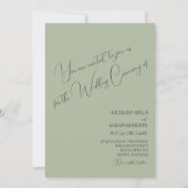 セージモダングカスタムリーの写真結婚コラージュ 招待状 (正面)