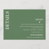 セージモダングコンテンポラリーリー結婚の詳細 エンクロージャーカード (正面)