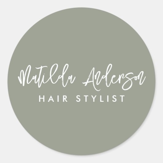 セージモダングミニマルエレガントスクリプト ラウンドシール (正面)