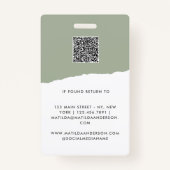 セージモダングミニマルリー写真抽象芸術 バッジ (裏面)