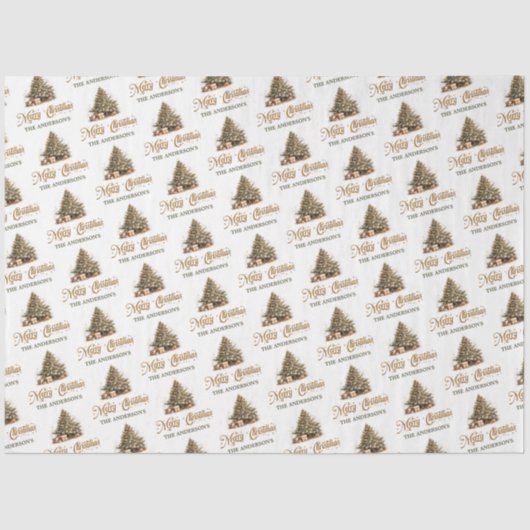 セージモダングリーンと銅クリスマスツリー 薄葉紙 (正面)