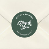 セージモダングリーンのカスタムウェディングありがとう ラウンドシール