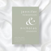 セージモダングリーンアンパサンド結婚タイポグラフィ セーブザデート