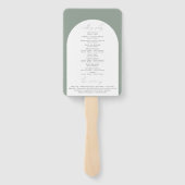 セージモダングリーンアーチボタニカル結婚式 プログラム ハンドファン (裏面)