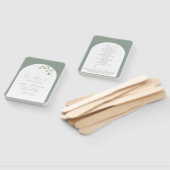 セージモダングリーンアーチボタニカル結婚式 プログラム ハンドファン (組立なし)