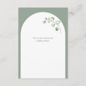 セージモダングリーンアーチボタニカル結婚詳細 エンクロージャーカード (裏面)