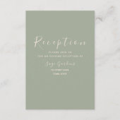 セージモダングリーンウェディングレセプションエンクロージャカード エンクロージャーカード (正面)