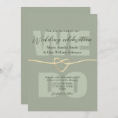 セージモダングリーンウェディングレセプション 招待状 (正面/裏面)