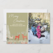 セージモダングリーンウォーターの色の写真クリスマス シーズンカード (正面)