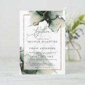 セージモダングリーンウォーター招待状 招待状 (スタンド正面)