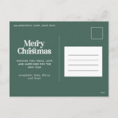 セージモダングリーンウォーター植物性タイポグラフィ シーズンポストカード (裏面)