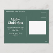 セージモダングリーンウォーター植物色タイポグラフィ シーズンポストカード (裏面)