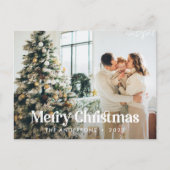 セージモダングリーンウォーター植物色タイポグラフィ シーズンポストカード (正面)