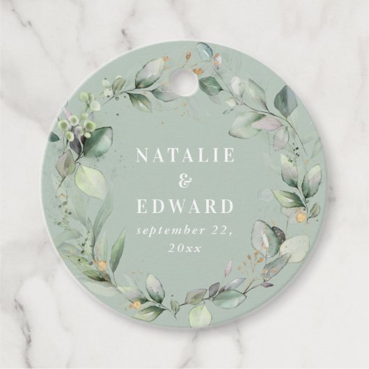 セージモダングリーンウォーター紅葉結婚式の引き出物 フェイバータグ (正面)