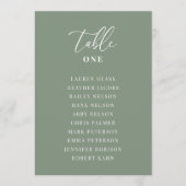 セージモダングリーンエレガントなウェディングテーブルシートカード (正面)