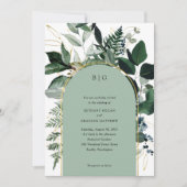 セージモダングリーンエレガントアーチガーデン 招待状 (正面)