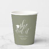 セージモダングリーンエレガントフォントグラードパーティー 紙コップ (正面)