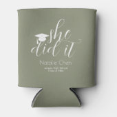 セージモダングリーンエレガントフォントグラードパーティー 缶クーラー (正面)