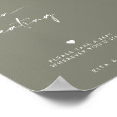 セージモダングリーンオープン結婚シーツのサイン ポスター (角)