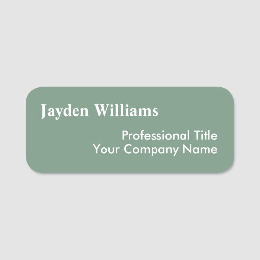 セージモダングリーンカスタム従業員ID 名札 (正面)