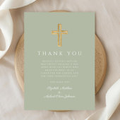 セージモダングリーンクロスバプテスマ サンキューカード