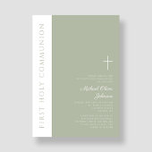 セージモダングリーンクロスファースト聖餐式 招待状