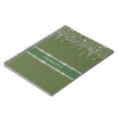 セージモダングリーングリッタードリップダきらめくモンド ノートブック (左側)