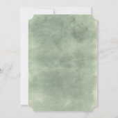 セージモダングリーングレーロマンチック水の色結婚の 招待状 (裏面)