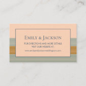 セージモダングリーンコッパーストライプのピーチ結婚ズ 名刺 (正面)