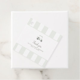 セージモダングリーンゴルフカートメッセージカード フェイバータグ