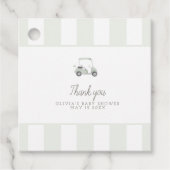 セージモダングリーンゴルフカートメッセージカード フェイバータグ (正面)