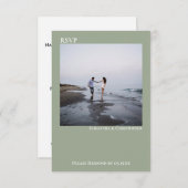 セージモダングリーンシンプルミニマル結婚ラスト 出欠カード (正面/裏面)