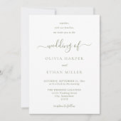 セージモダングリーンシンプルミニマ結婚リスト 招待状 (正面)