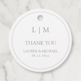 セージモダングリーンシンプルモノグラムサンキュー フェイバータグ