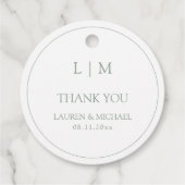 セージモダングリーンシンプルモノグラムサンキュー フェイバータグ (裏面)