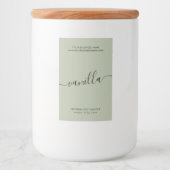 セージモダングリーンスクリプトキャンドル製品ラベル フードラベル (正面)