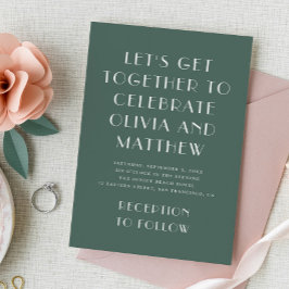 セージモダングリーンタイポグラフィミニマ結婚リスト 招待状