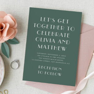 セージモダングリーンタイポグラフィミニマ結婚リスト 招待状