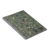 セージモダングリーンタンテラッツォイニシャルモノグラムN ノートブック (右側)