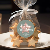 セージモダングリーンバラ金ゴールドスタークリスマス ラウンドシール