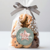 セージモダングリーンバラ金ゴールドスタークリスマス ラウンドシール