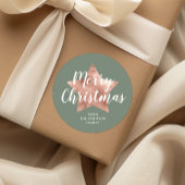 セージモダングリーンバラ金ゴールドスタークリスマス ラウンドシール